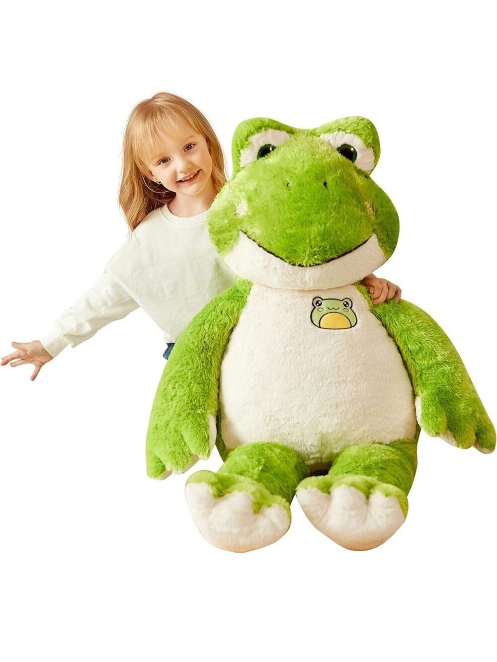 IKASA 30" Giant Frog Stuffed Animal,Full Stuffing Soft Plush, Zipper-Free